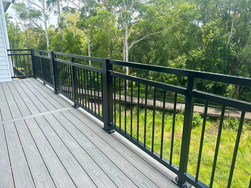 Glass and aluminium balustrades